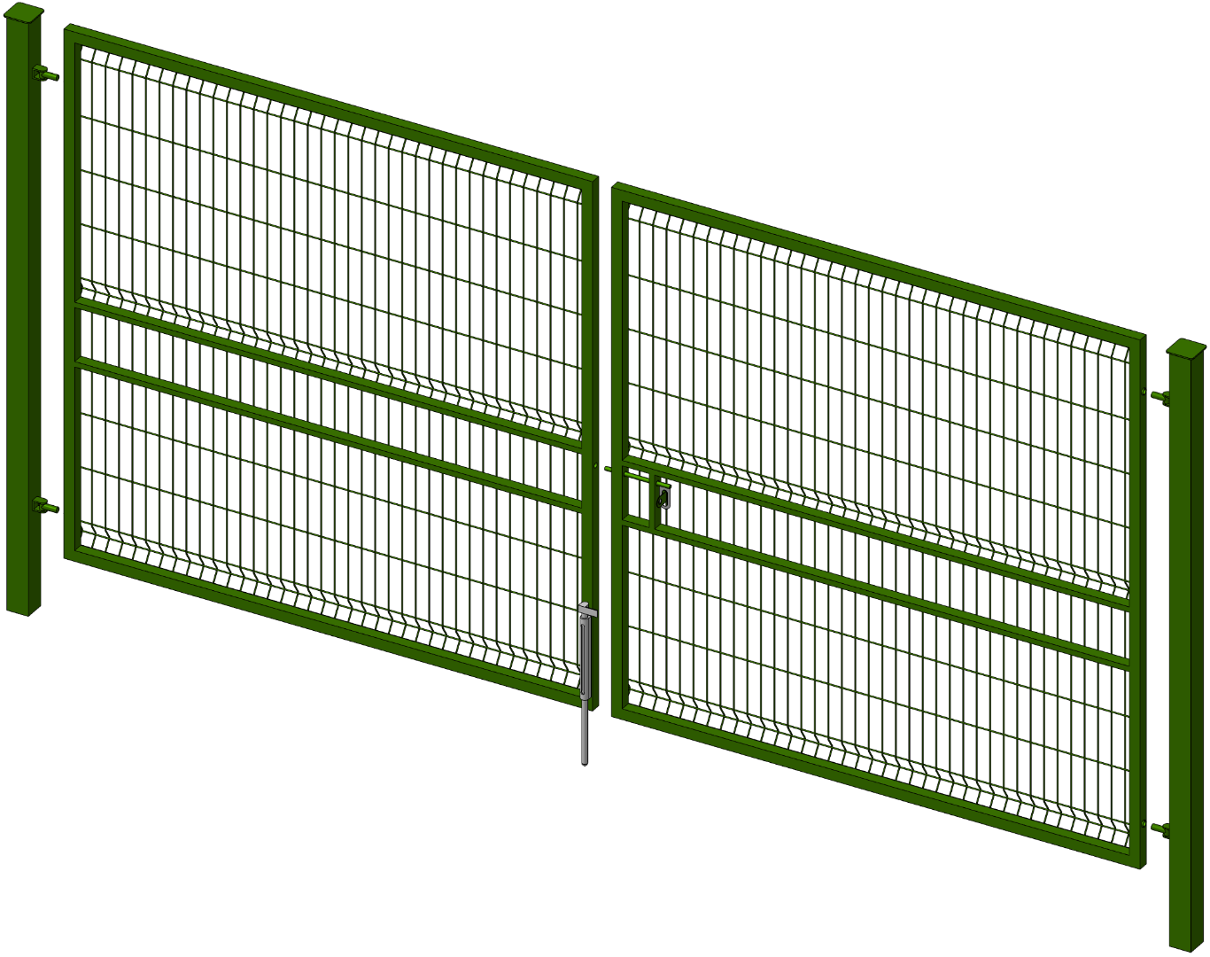 Ворота со сварной сеткой H 1,70м L 4,0м ППК RAL 6005 — ☎ 8(812)984-04-27