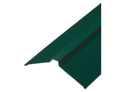 Конек для металлочерепицы плоский с пазом, 2м зеленый RAL 6005