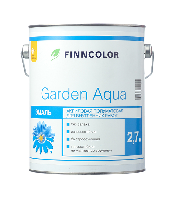 Эмаль акриловая Finncolor Garden Aqua основа A полуматовая 2,7 л — ☎ 8(812)984-04-27