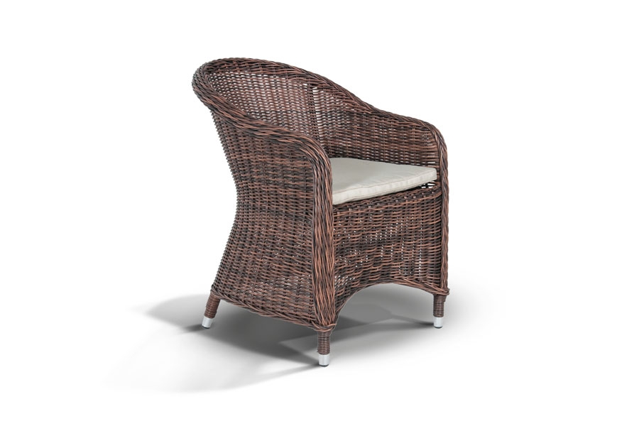 Равенна кресло темно-коричневого цвета с темно-серыми подушками — ☎ 8(812)984-04-27