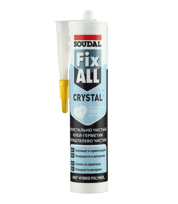 Клей-герметик гибридный Soudal Fix All Crystal прозрачный 290 мл — ☎ 8(812)984-04-27