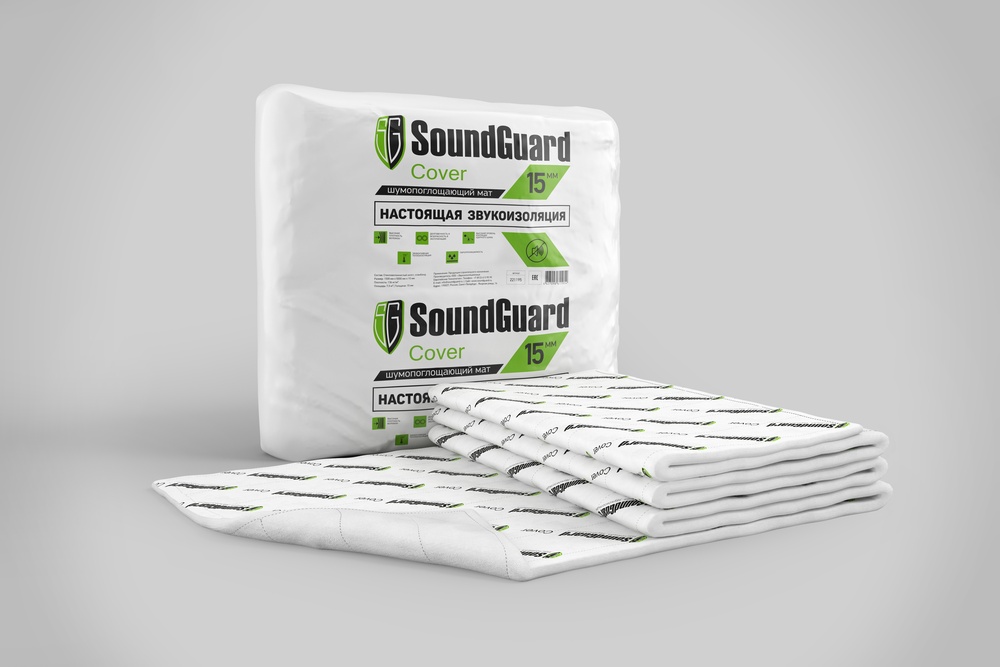 Звукоизоляционный мат SoundGuard Cover 1500x5000x15 мм (7,5м2) — ☎ 8(812)984-04-27
